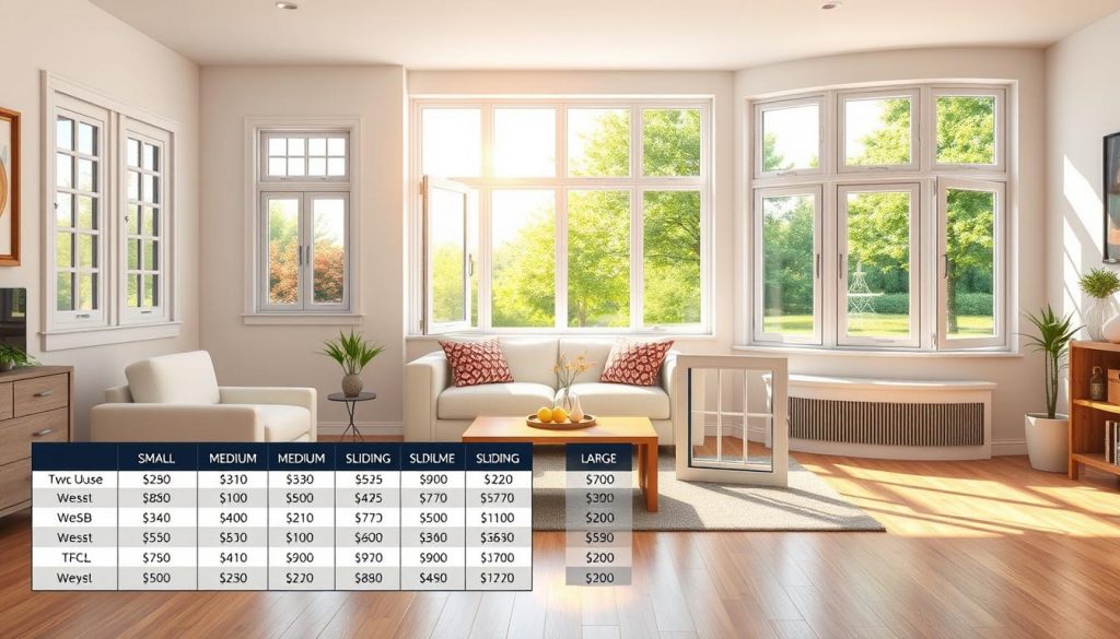 Fenstergrößen und Kosten Fenstergrößen und Kosten